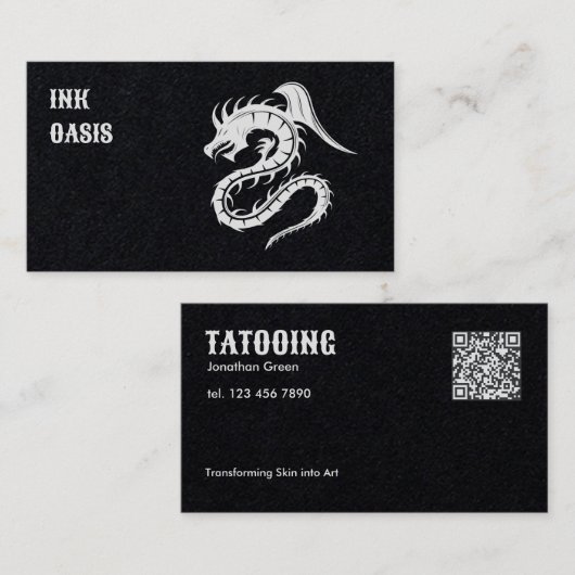 QR Tattoo Studio Visitenkarte (Vorne/Hinten)