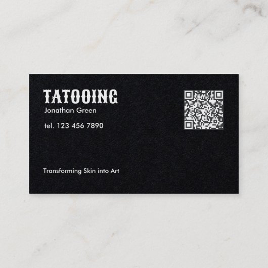 QR Tattoo Studio Visitenkarte (Rückseite)
