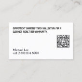QR Trash Valet Visitenkarte (Rückseite)