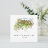 *~* QR Trauben Italien AR21 UAWG Weinberg Hochzeit Einladung (Stehend Vorderseite)