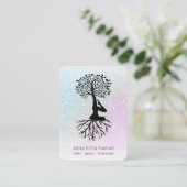*~* QR Tree of Life Yoga . Pastel Glitzer Zen Visitenkarte (Stehend Vorderseite)