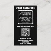 *~* QR Tree Services Lumber Jack Man Artistic Visitenkarte (Rückseite)