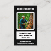 *~* QR Tree Services Lumber Jack Tree Trunk Visitenkarte (Vorderseite)