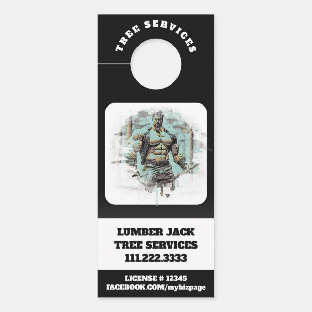 *~* QR Tree Services Musculular Man Door Türanhänger (Vorderseite)