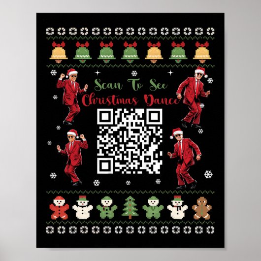 Qr Trump Dance Code Präsident Dance Code Weihnacht Poster (Vorne)