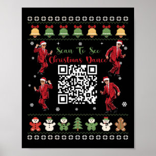 Qr Trump Dance Code Präsident Dance Code Weihnacht Poster