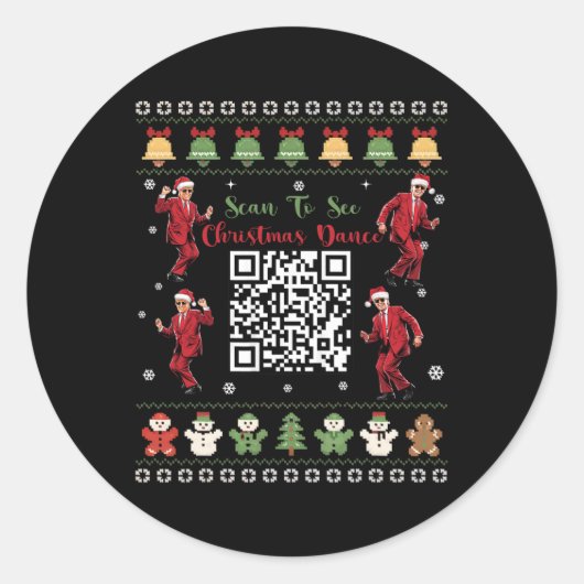 Qr Trump Dance Code Präsident Dance Code Weihnacht Runder Aufkleber (Vorderseite)