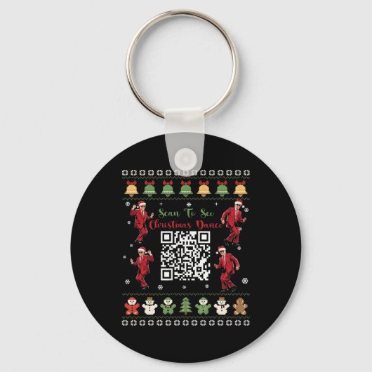 Qr Trump Dance Code Präsident Dance Code Weihnacht Schlüsselanhänger (Vorderseite)