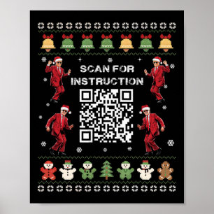 Qr Trump Dance Code Präsident sucht nach Anweisung Poster