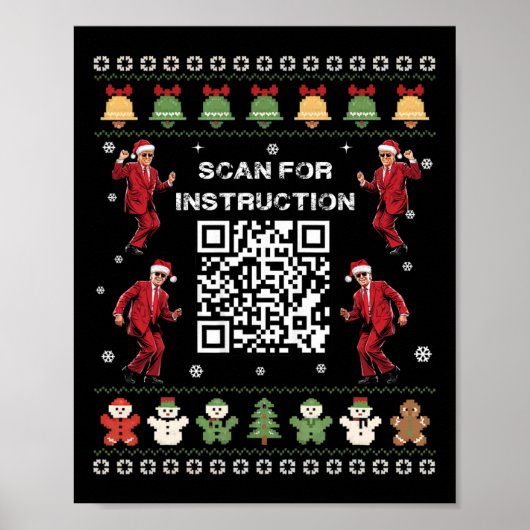Qr Trump Dance Code Präsident sucht nach Anweisung Poster (Vorne)