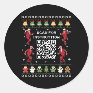 Qr Trump Dance Code Präsident sucht nach Anweisung Runder Aufkleber