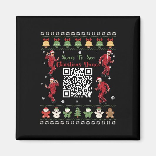 Qr Trump Dance Code President Dance Code Christmas Magnet (Vorne)