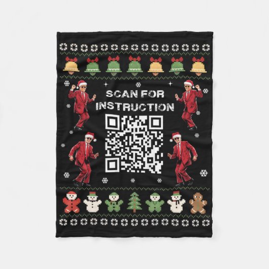Qr Trump Dance Code President Scan For Instruction Fleecedecke (Vorderseite)