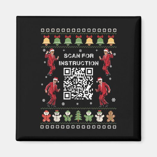 Qr Trump Dance Code President Scan For Instruction Magnet (Vorne)