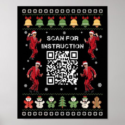Qr Trump Dance Code President Scan For Instruction Poster (Vorne)