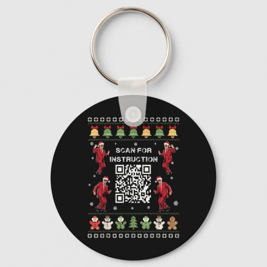 Qr Trump Dance Code President Scan For Instruction Schlüsselanhänger (Vorderseite)