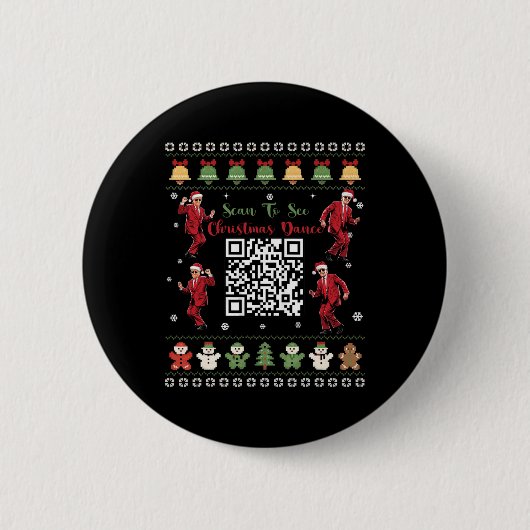 Qr Trump Tanz Code Präsident Tanz Code Weihnachten Button (Vorderseite)