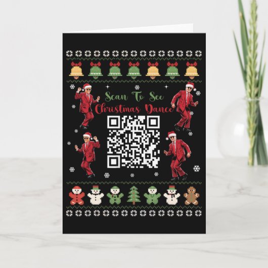 Qr Trump Tanz Code Präsident Tanz Code Weihnachten Karte (Vorderseite)