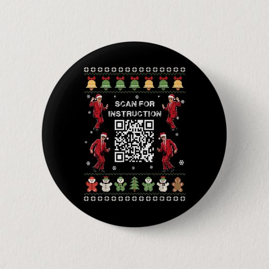 Qr Trump Tanzcode Präsident scannen für Anweisung Button (Vorderseite)