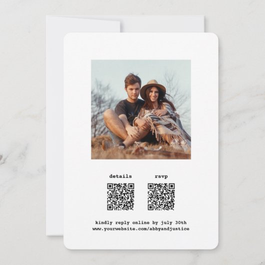 QR UAWG All-In-One Chic-Schreibmaschine 2 Foto Hoc Einladung (Rückseite)