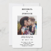 QR UAWG All-In-One Chic-Schreibmaschine 2 Foto Hoc Einladung (Vorderseite)