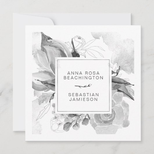 *~* QR UAWG AR12 Blütenschlichte Hochzeit Einladung (Vorderseite)