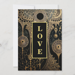 *~ QR UAWG AR26 Gold Lace LIEBE26 Luxury Wedding Einladung
