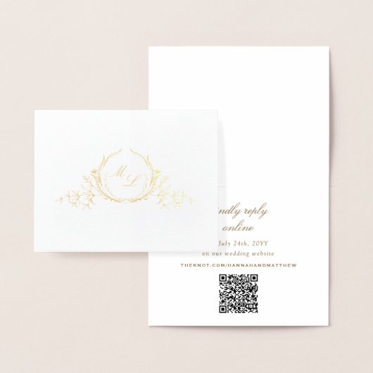 QR-UAWG-Code für Real Foil Chic Calligraphy Monogr Folienkarte (Anzeige)