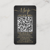 QR UAWG & Details - Schwarz & Gold-Hochzeit Begleitkarte (Vorderseite)