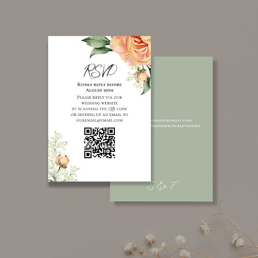 QR-UAWG für die Farbflora Peach RSVP Karte