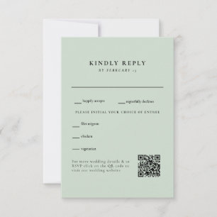 QR-UAWG für einfache Hochzeiten RSVP Karte
