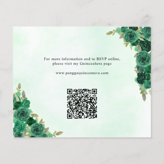 QR-UAWG für Green Gold Floral Princess (Rückseite)