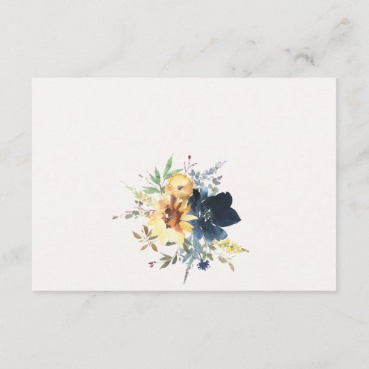 QR-UAWG für Hochzeiten von Gelbblütenblüten Begleitkarte (Rückseite)