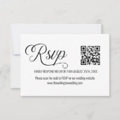 QR-UAWG für Schwarz-Weiß-Minimal-Hochzeiten RSVP Karte (Vorderseite)