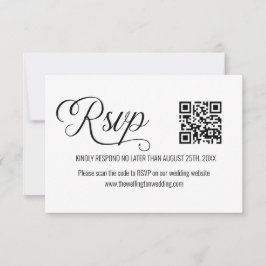 QR-UAWG für Schwarz-Weiß-Minimal-Hochzeiten RSVP Karte