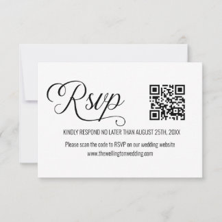 QR-UAWG für Schwarz-Weiß-Minimal-Hochzeiten RSVP Karte