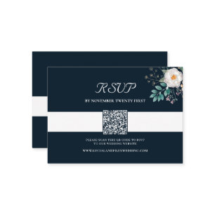 QR-UAWG für Weißblumen Mitteilungskarte