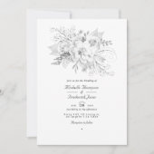 QR-UAWG für White Wedding Floral Einladung (Vorderseite)