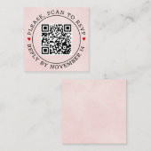 QR-UAWG-Grenze fleckige weiche rosa Hochzeit Begleitkarte (Vorne/Hinten)
