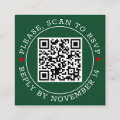 QR UAWG Grenze, Herzen Smaragdgrüne Hochzeit Begleitkarte (Vorderseite)