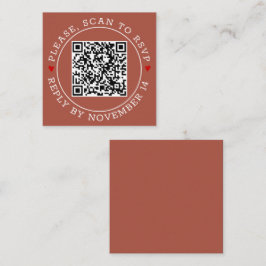 QR UAWG Grenze und Herz Terracotta Hochzeit Begleitkarte