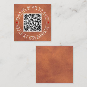 QR-UAWG, grenzfarbene Terrakotta-Hochzeit Begleitkarte