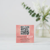 QR-UAWG Korallenrosa Hochzeit Begleitkarte (Stehend Vorderseite)