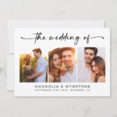 QR-UAWG | Moderne Hochzeit mit drei Fotos Einladung (Vorderseite)