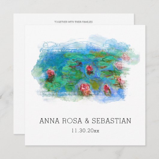 *~* QR UAWG MONET LILY POND AP12 UAWG Wedding Einladung (Vorne/Hinten)