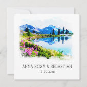 *~* QR UAWG MOUNTAINS Blume AP19 UAWG Wedding Einladung (Vorderseite)