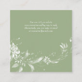 QR-UAWG, Salbei-grüne Blume Blumenhochzeit Begleitkarte (Rückseite)