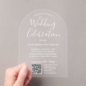 QR UAWG Simple Script Wedding Celebration Arted Acryleinladungen (Insitu (Handheld))