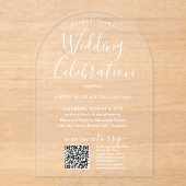 QR UAWG Simple Script Wedding Celebration Arted Acryleinladungen (Vorderseite)