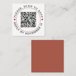 QR UAWG terracotta Grenze mit Herz Hochzeit Begleitkarte